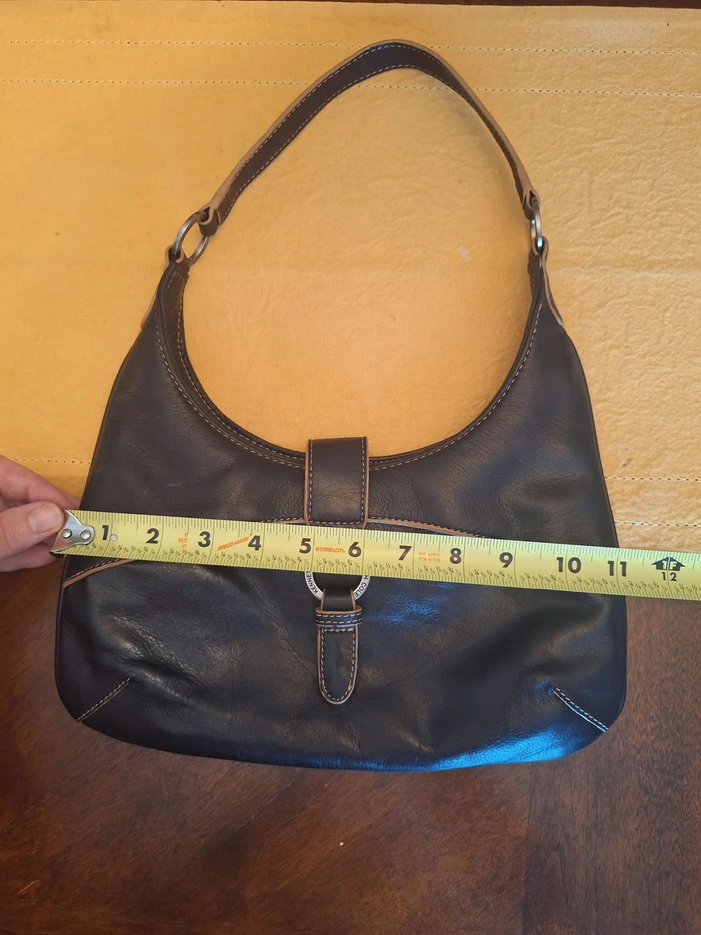 Y2K NICE!! Black Leather Hobo Bag Half Moon Shoulder Purse